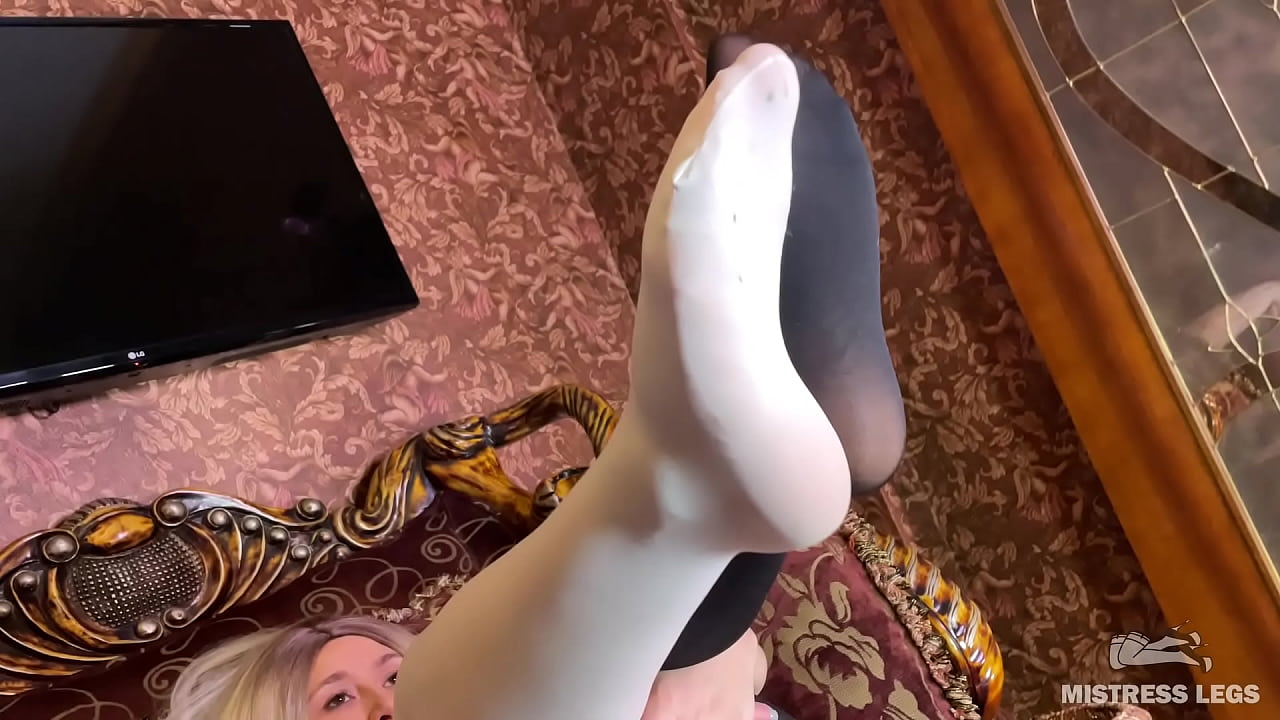 My tasty nylon foot waits for your warm elastic tongue