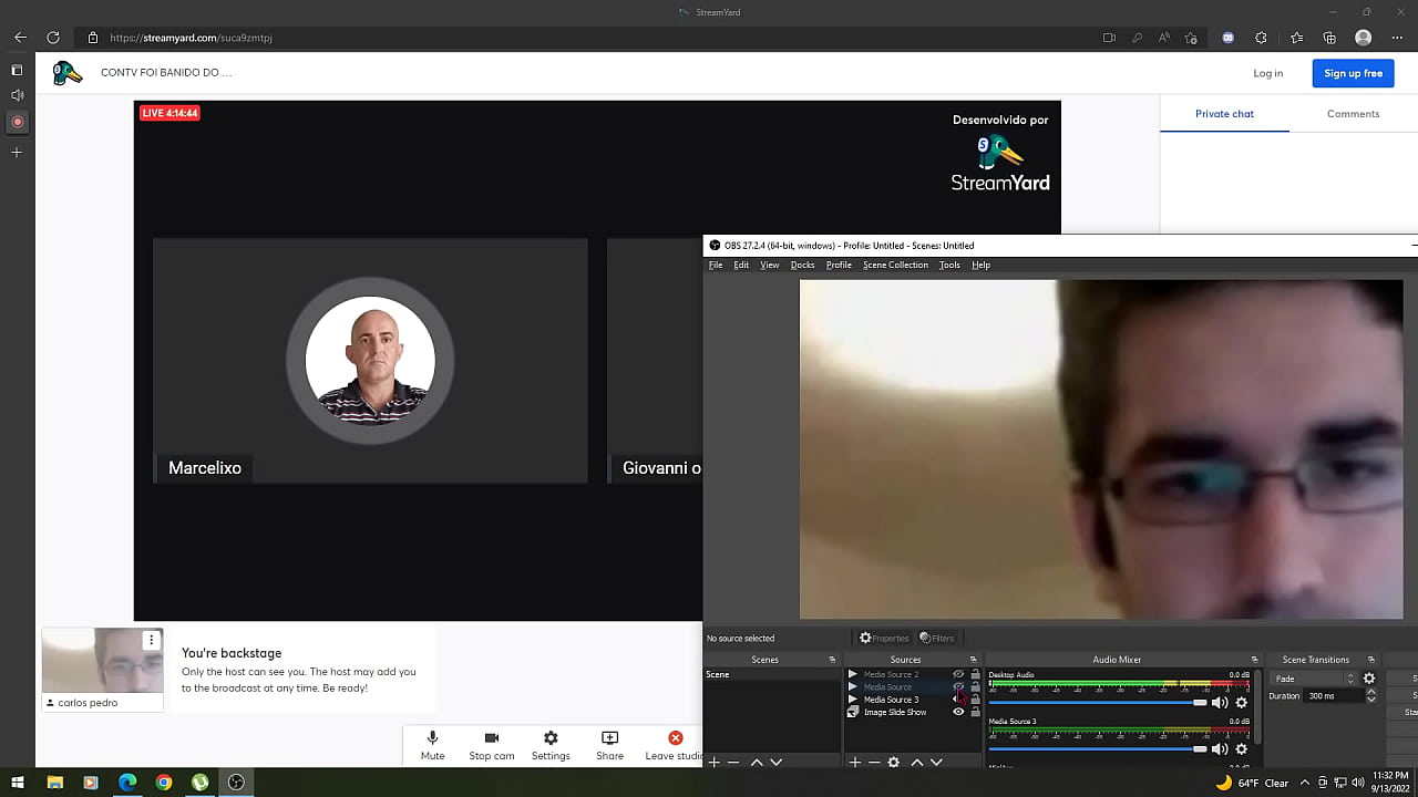 mostrei tudo na live do xvideos