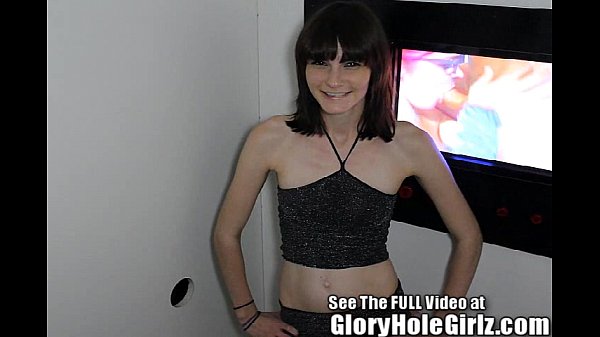 Tiny Tit Skinny Slut Sucking Glory Hole Cocks