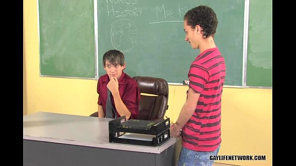 Twink teacher having gay sex with student