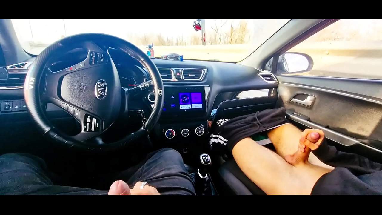 The fucker got into my car on the highway, and we jerked each other off and cummed in a glass