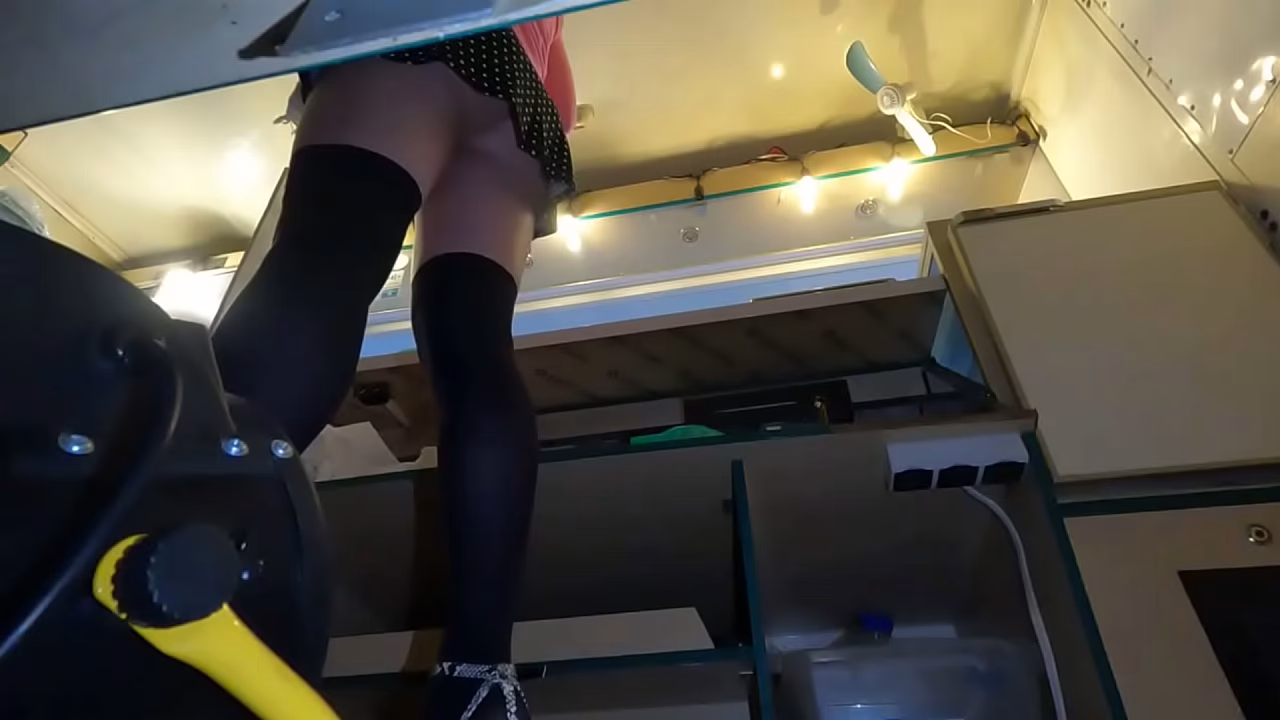 Sexy bitch rubbing her wet cunt at work