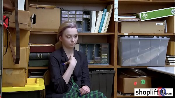 Small tits blonde young girl caught and fucked by a cop