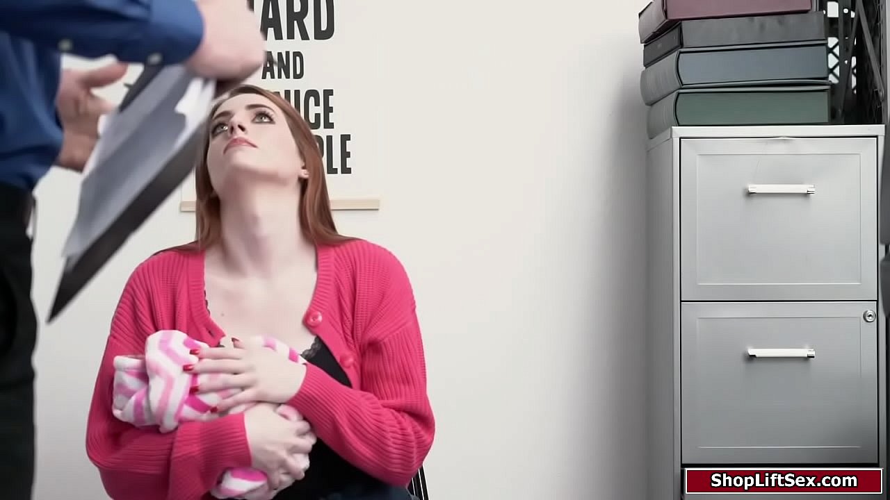 Redhead thief sucks and rides officers dick to get free