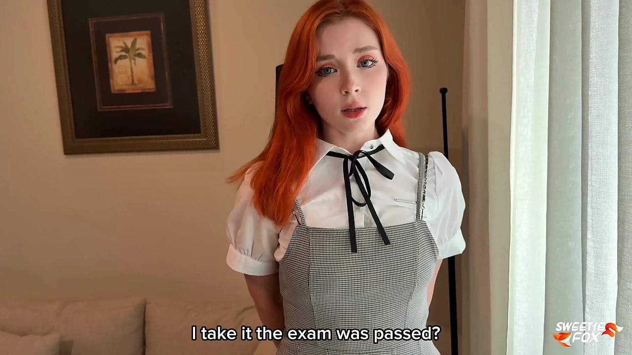 Passionate Fucking with Redhead Student and Cum On Face