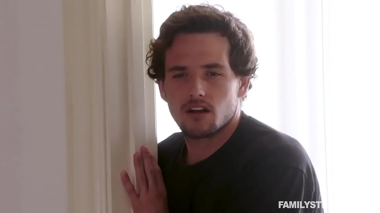 Stepson walks over to his hot stepmoms bedroom and ask her to help him with his cock!