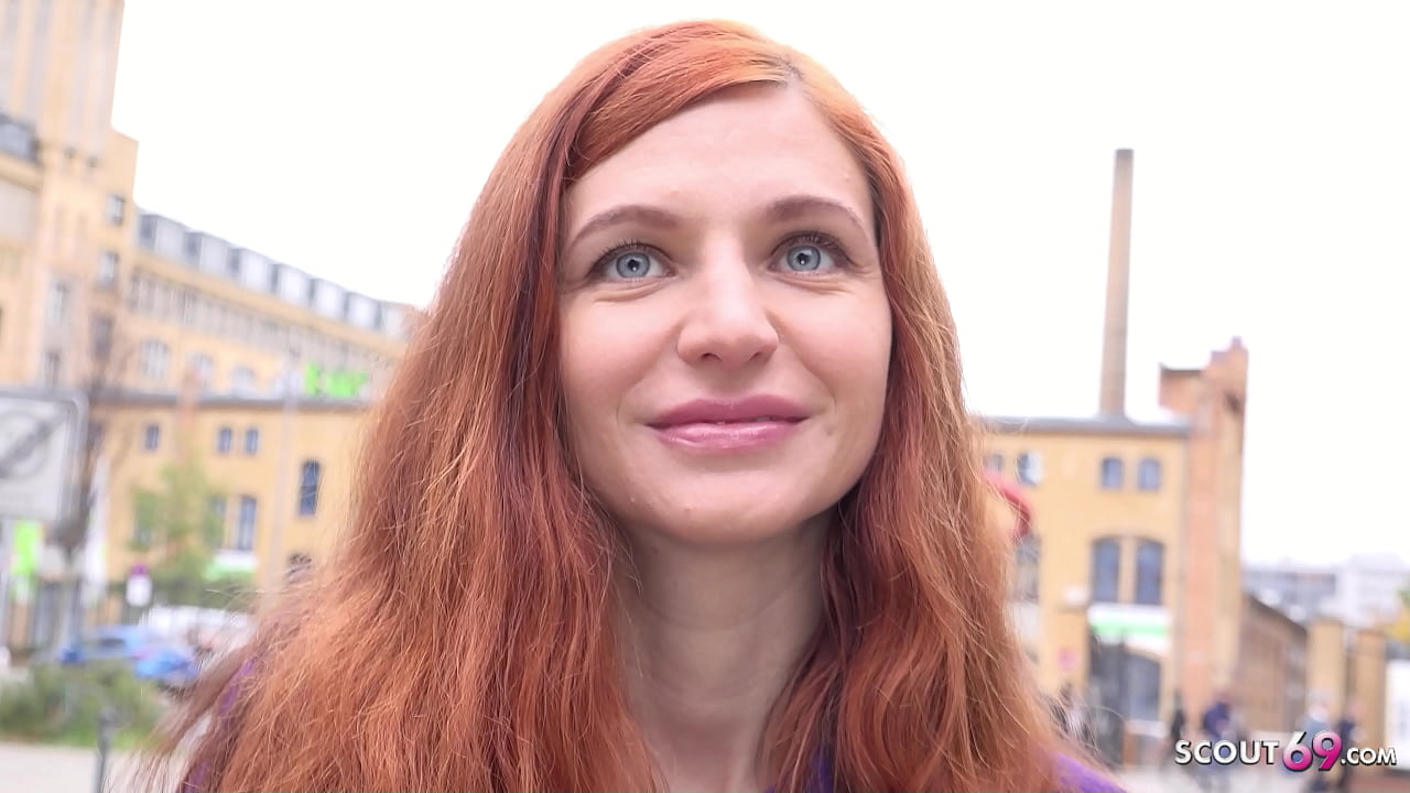 GERMAN SCOUT - Small Boobs Redhead College Girl Lina Joy talk to Rough Amateur Sex