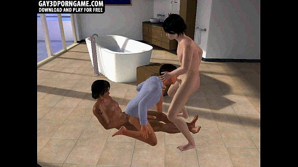 Three sexy 3D brunette studs are fucking