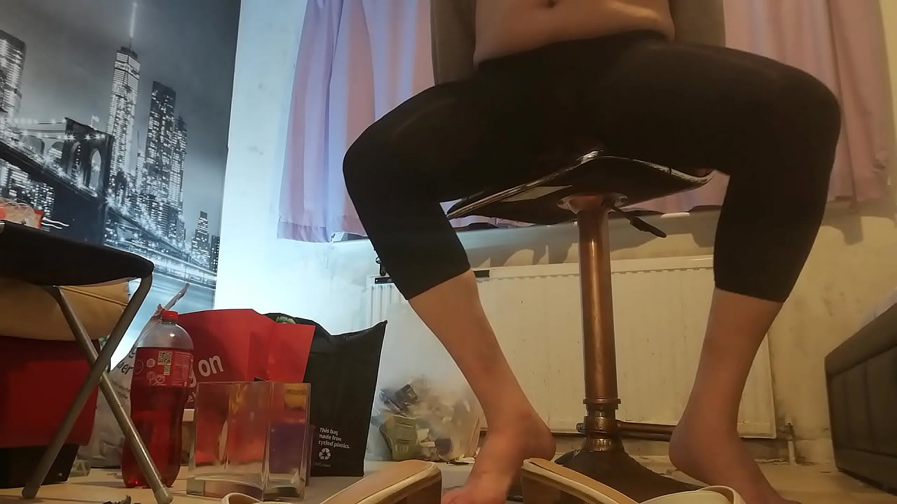 Rubber cock, makeup and heels, ass to mouth