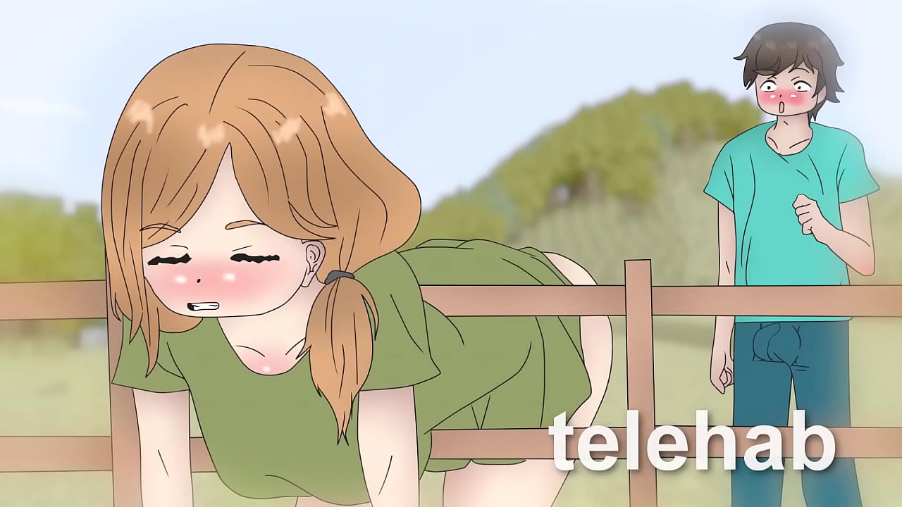 fucked a girl stuck in a fence !  anime porn 2d