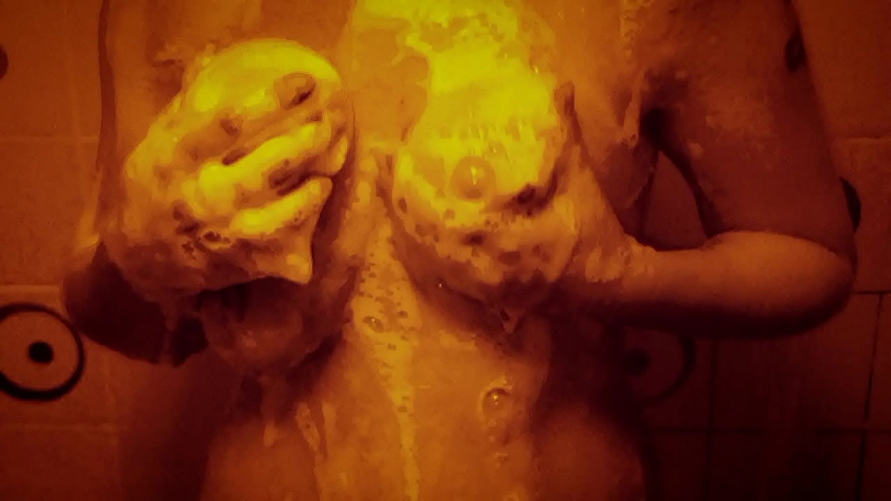 Shower suds and wet skin