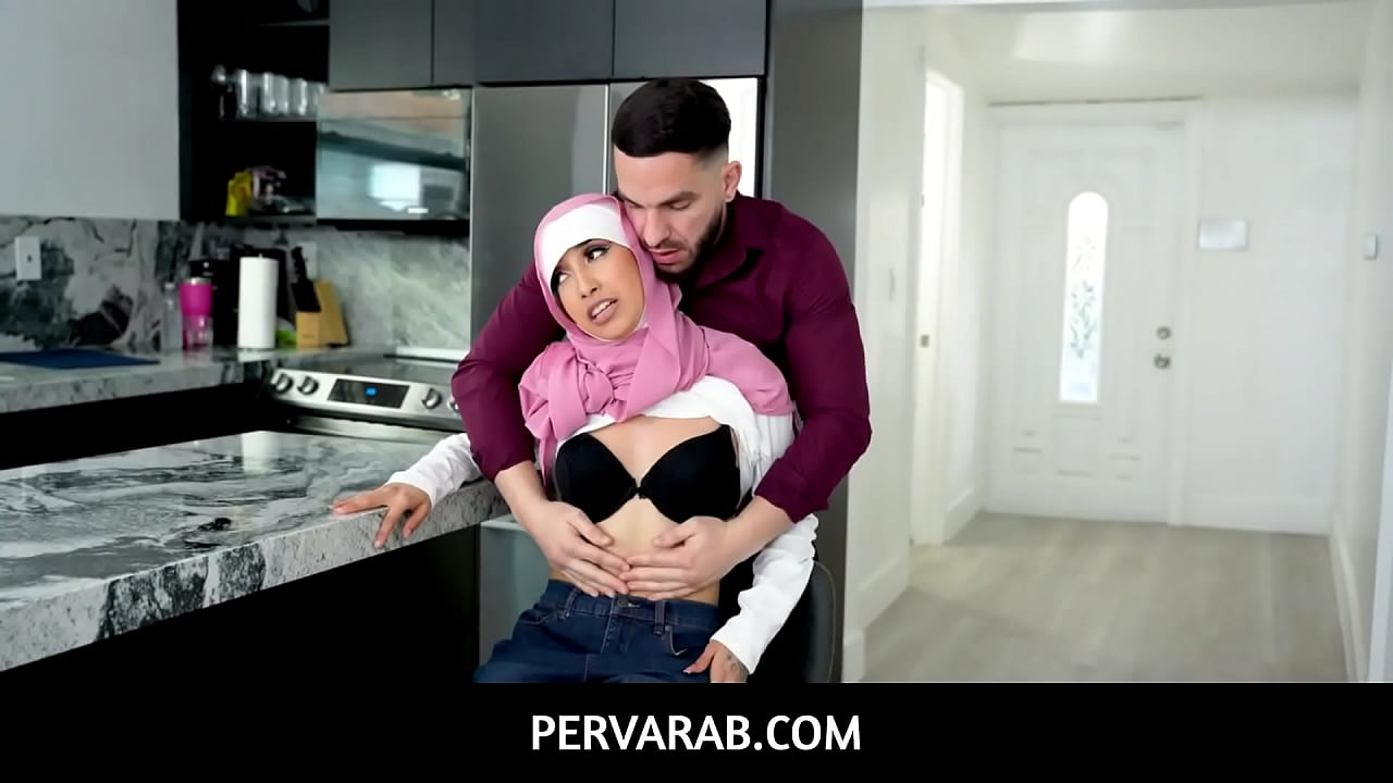 Horny arab babe riding black cock