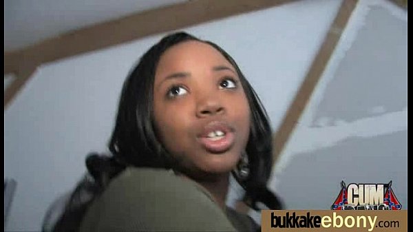 Hot ebony chick in interracial gangbang 26