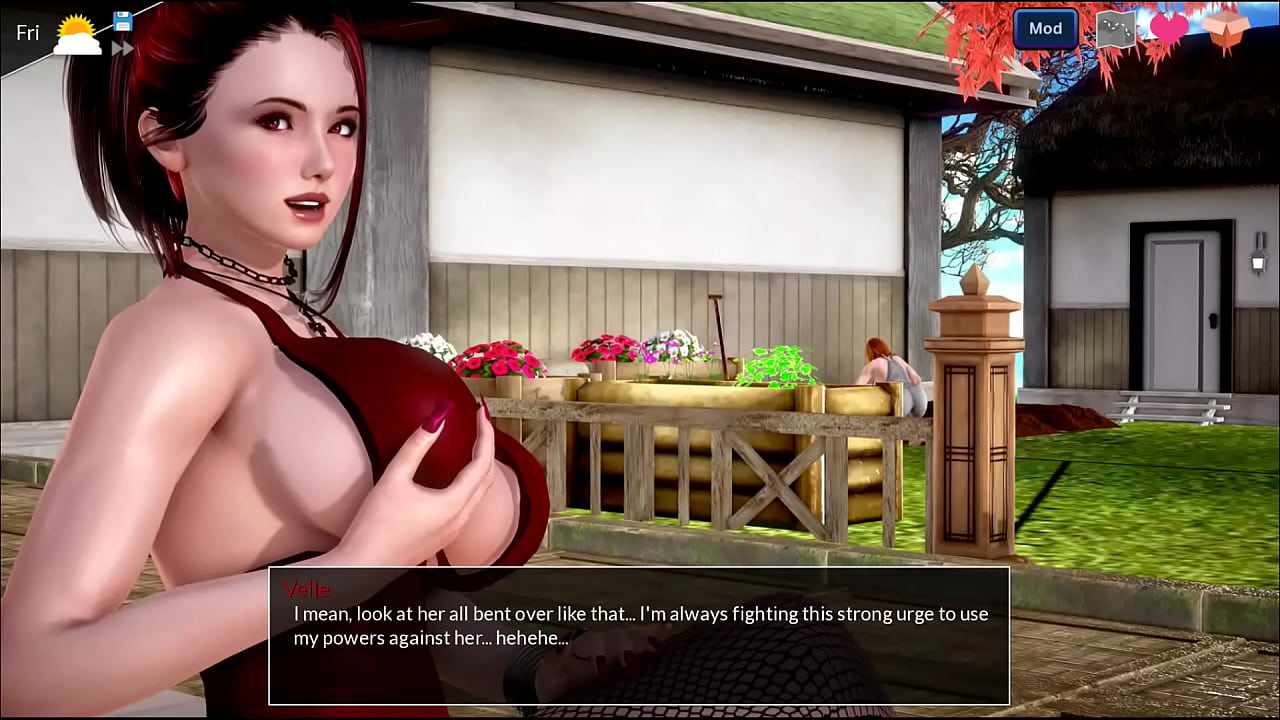 4 - Mythic Manor - Sexy milf Esther with huge tits working on the garden (dubbing)