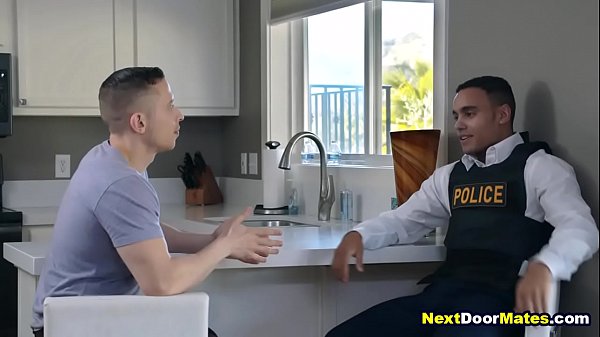 White gay jock has to fuck a latino gay cop to get out of troubles