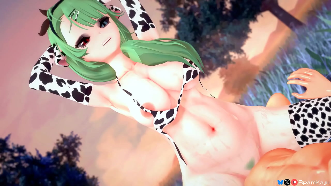 Cowgirl Crelly rides cowgril and squirts outdoors - Vtuber Hentai