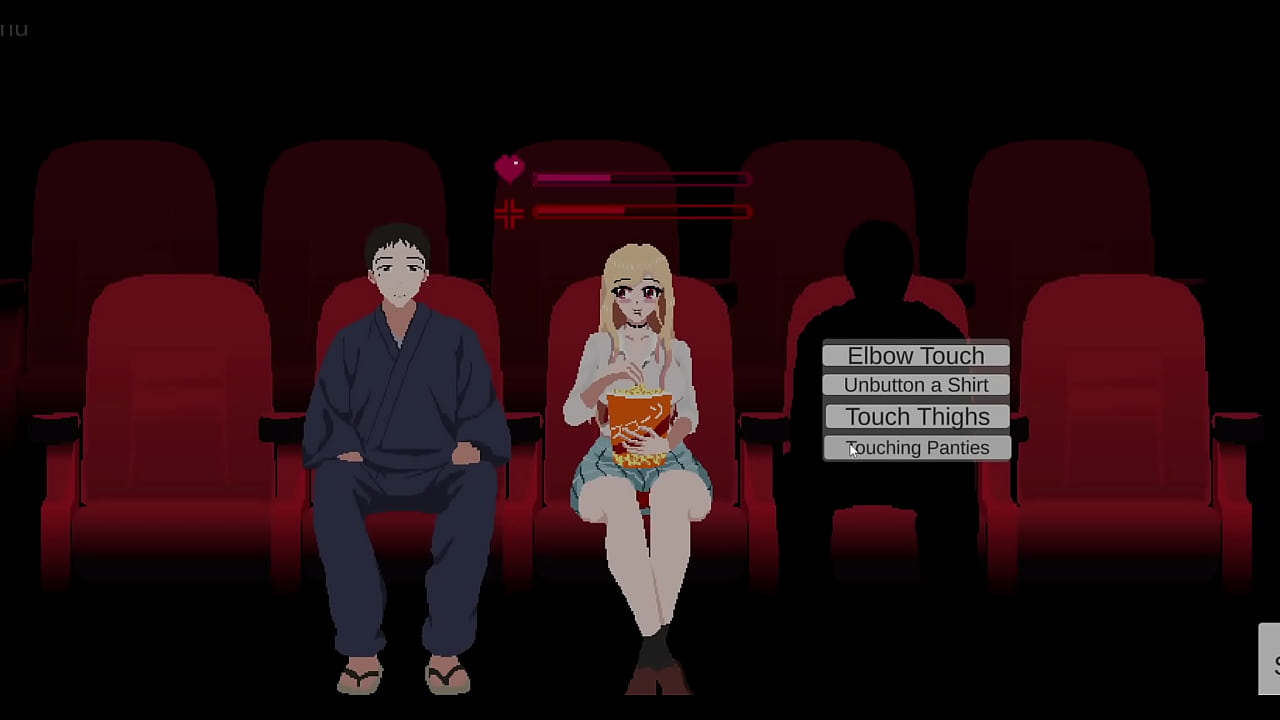 parte 3 - Estranho come&ccedil;a a excitar garota loira no cinema e fode ela ao lado do amigo que n&atilde;o percebe  (H game) My Dress-Up Darling in Cinema