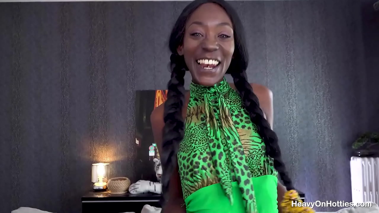 Ebony babe Lyna Blacky gets the Heavy on Hotties treatment and sucks Cel's cock before she rides his shaft and gets her ass oiled up, then kneels for a cumshot all over her tongue!