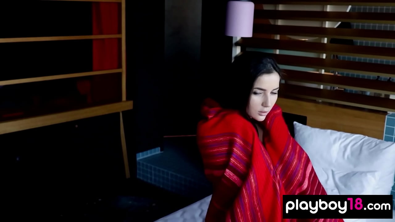 Glamorous brunette european muse introducing a sensual striptease