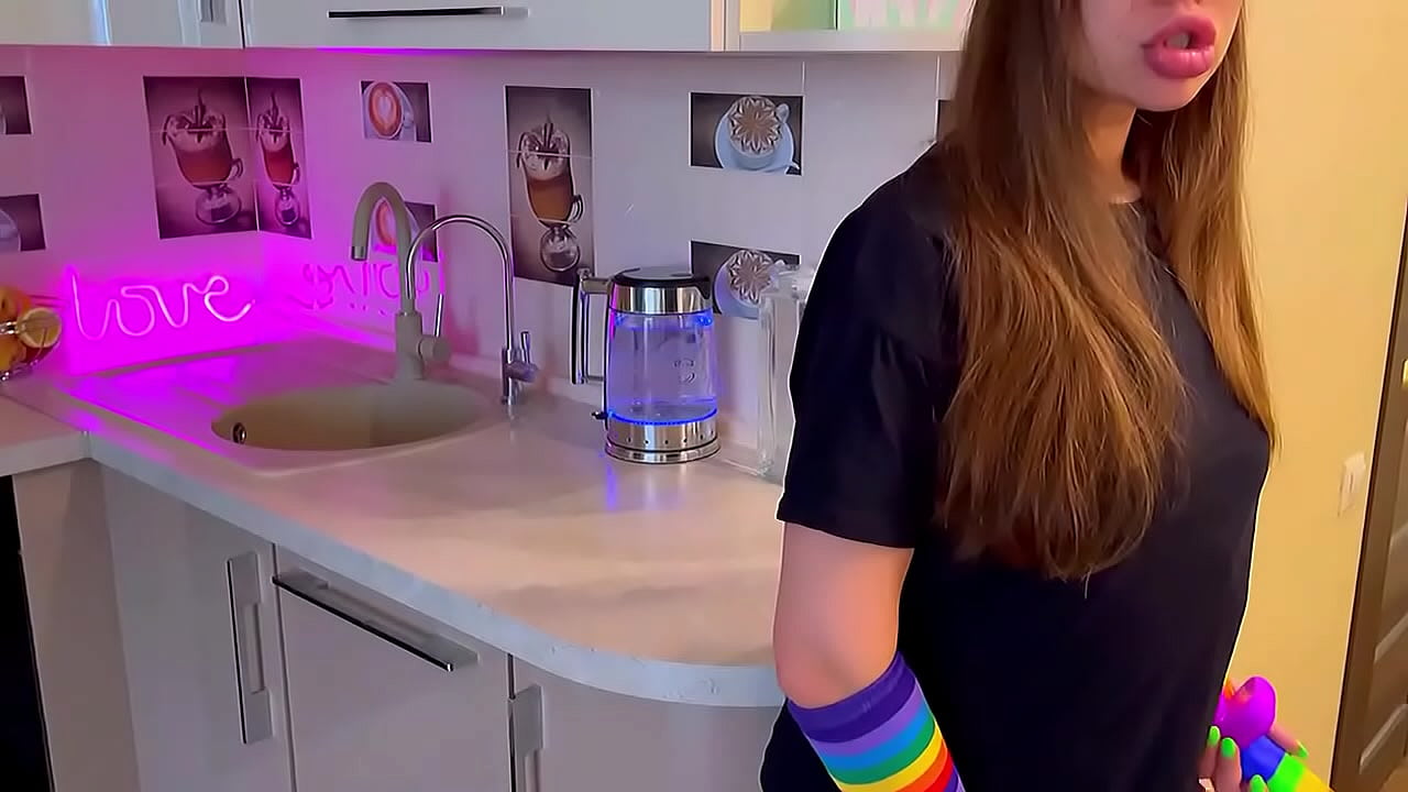 Sweet moans in the kitchen, while warming the coffee pot