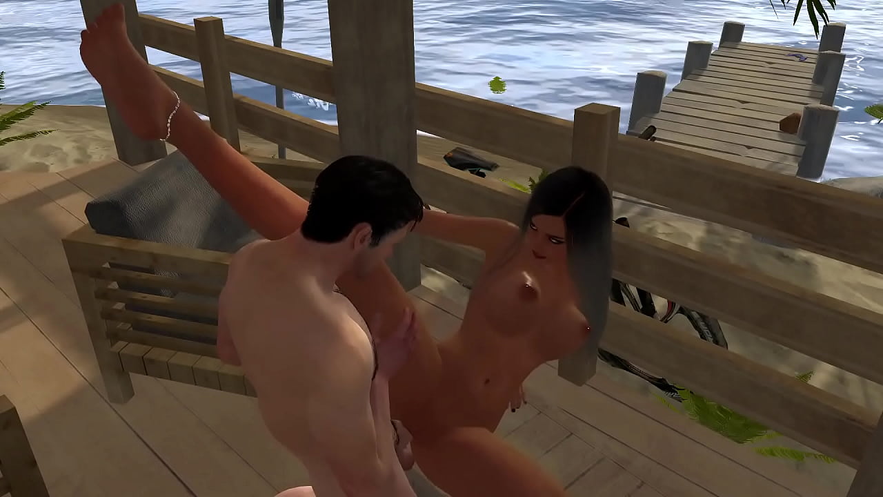 Exotic Girl fingering her ass before getting anal in a Caribbean resort : 3D Porn