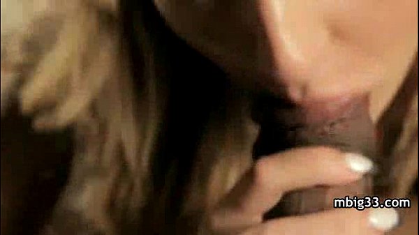 Hottie sucks and fucks a big black dick