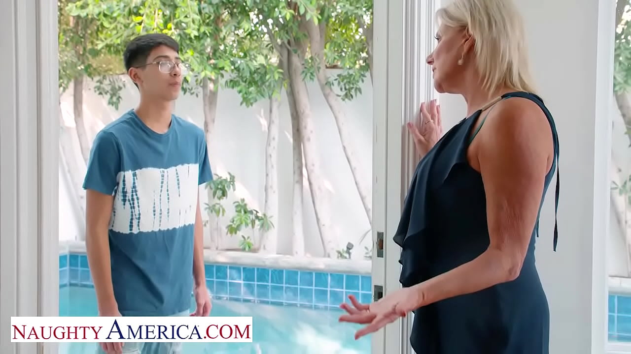 Naughty America - Payton Hall sexually takes over and shows this young lad what she's all about!