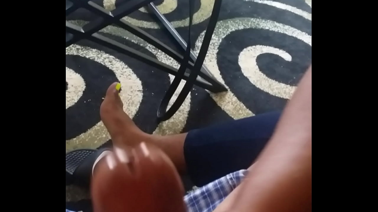 Hand job with nice feet