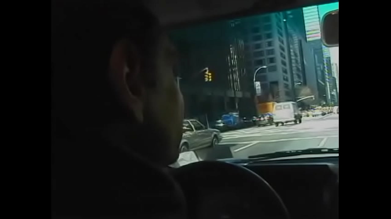 Commuter redhead carpools with creep who debases her in car in city traffic