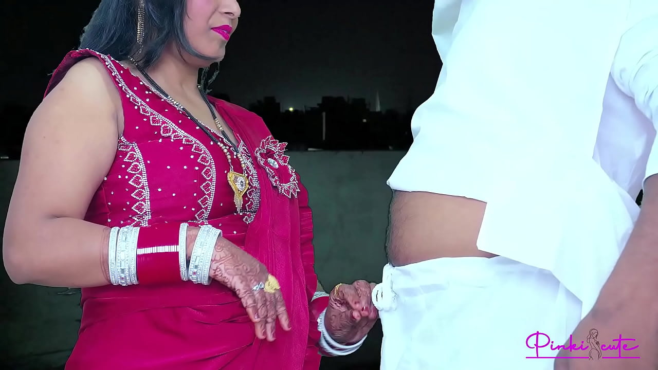 2024 Karwa Chauth- Desi young wife Ravinadesi had blowjob in front of Moon, cumshot on her big Ass.