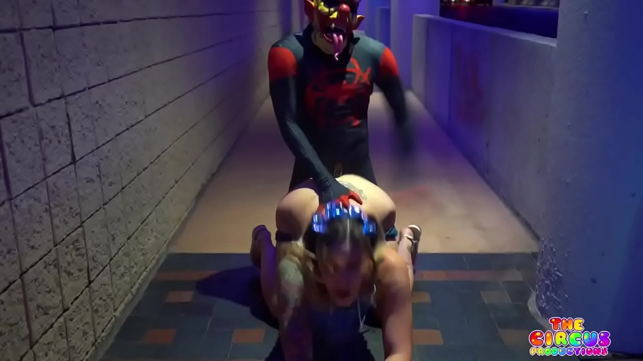 Gibby the clown bangs JaeLynnpiggs downtown Tampa dressed as spider man