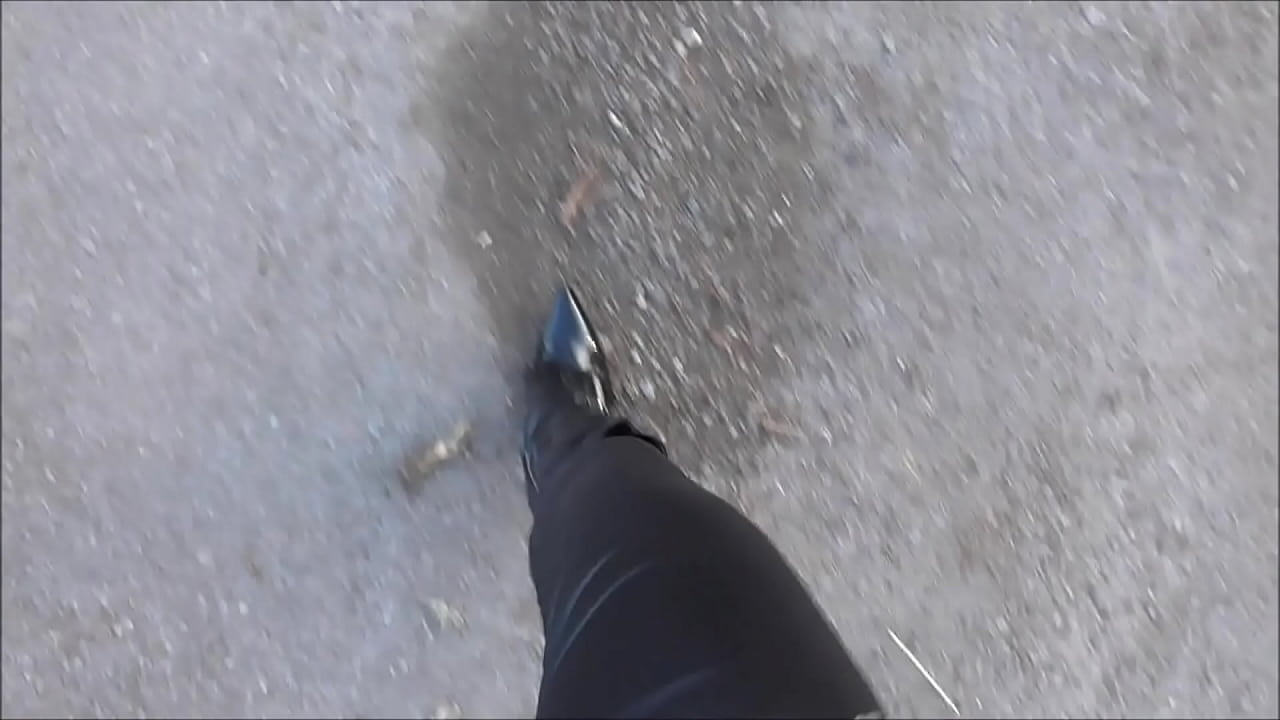 black leggings walking
