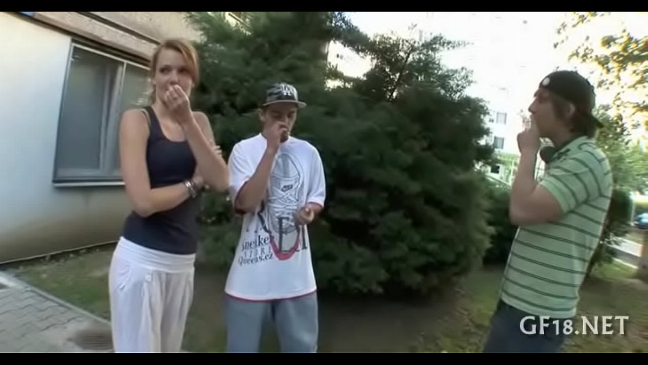 Perverted spectacled guy holds hand