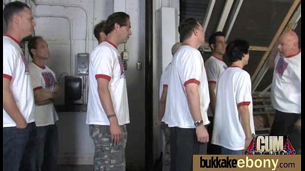 Ebony babe sucks too many white cocks 9