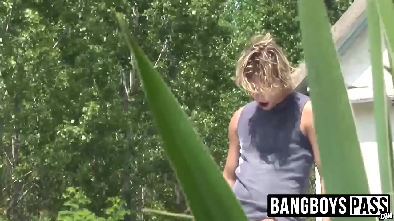 Tasty pool boy takes a giant prick up his juicy rear