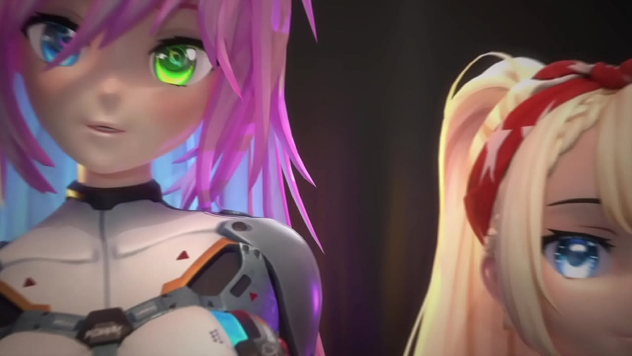 Naughty Hentai Vtuber Elfie Love In Christmas suit and striped white and red stockings plays and teases with her favourite pink dildo while she is lying on her back on the floor in front of you (3D / VRCHAT / MMD)