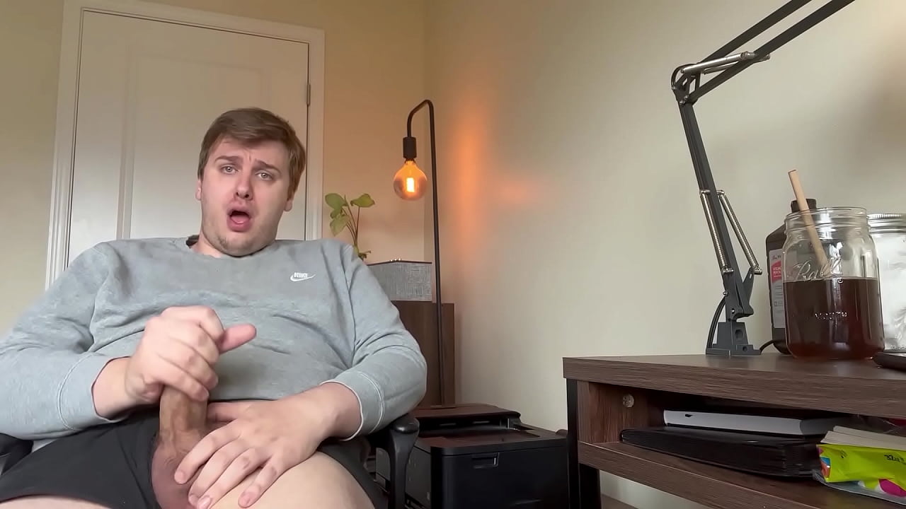 Huge fat guy cock cums fountains