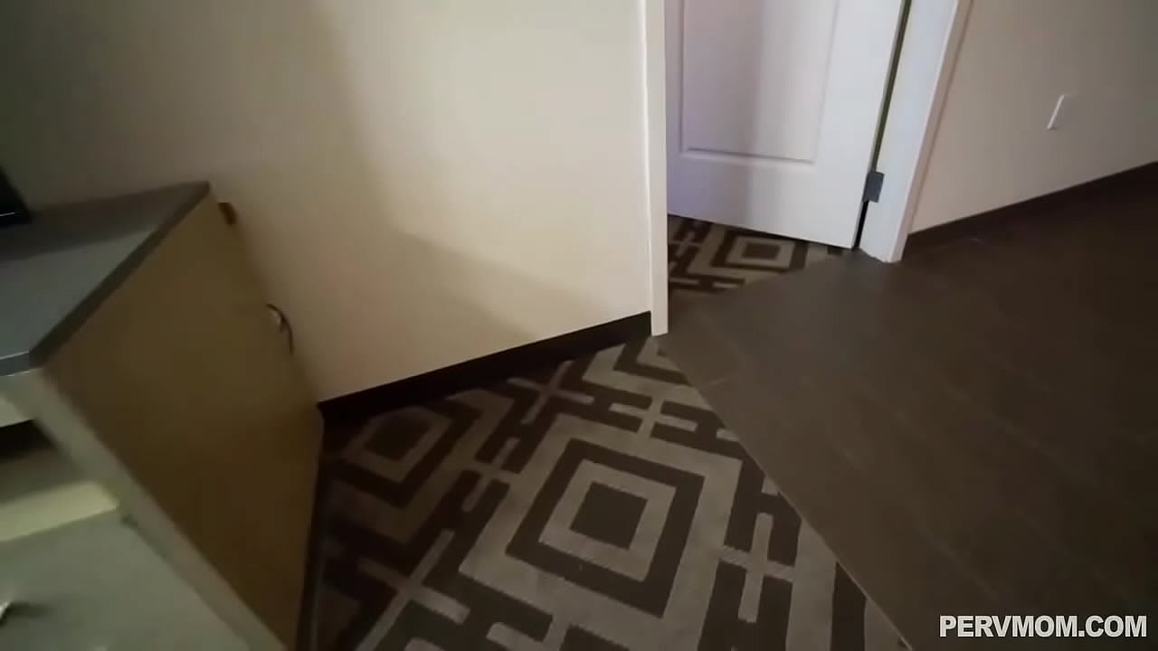 Amazing and beautiful stepmom MILF with big ass and nice tits cleaning the shower before stepson comes and fucks her tight pussy