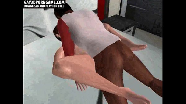 Horny 3D cartoon hunk fucked by an ebony stud