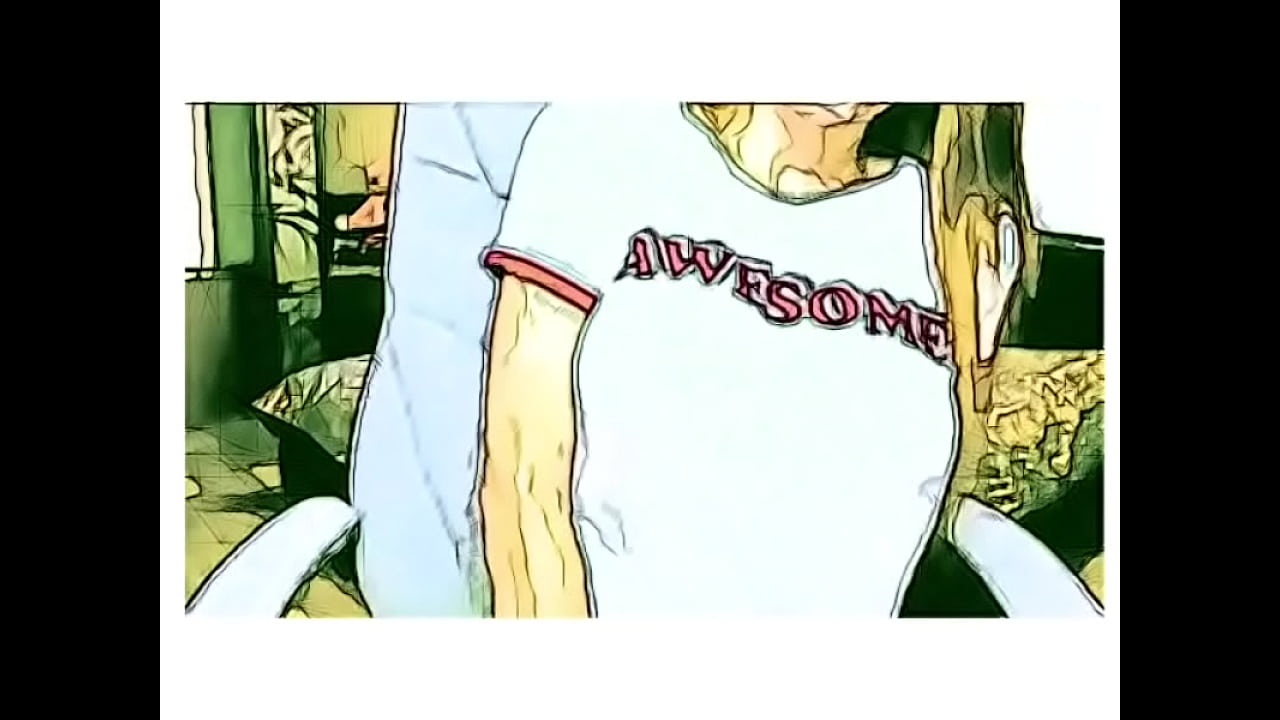 Amateur girl show things in cartoon style