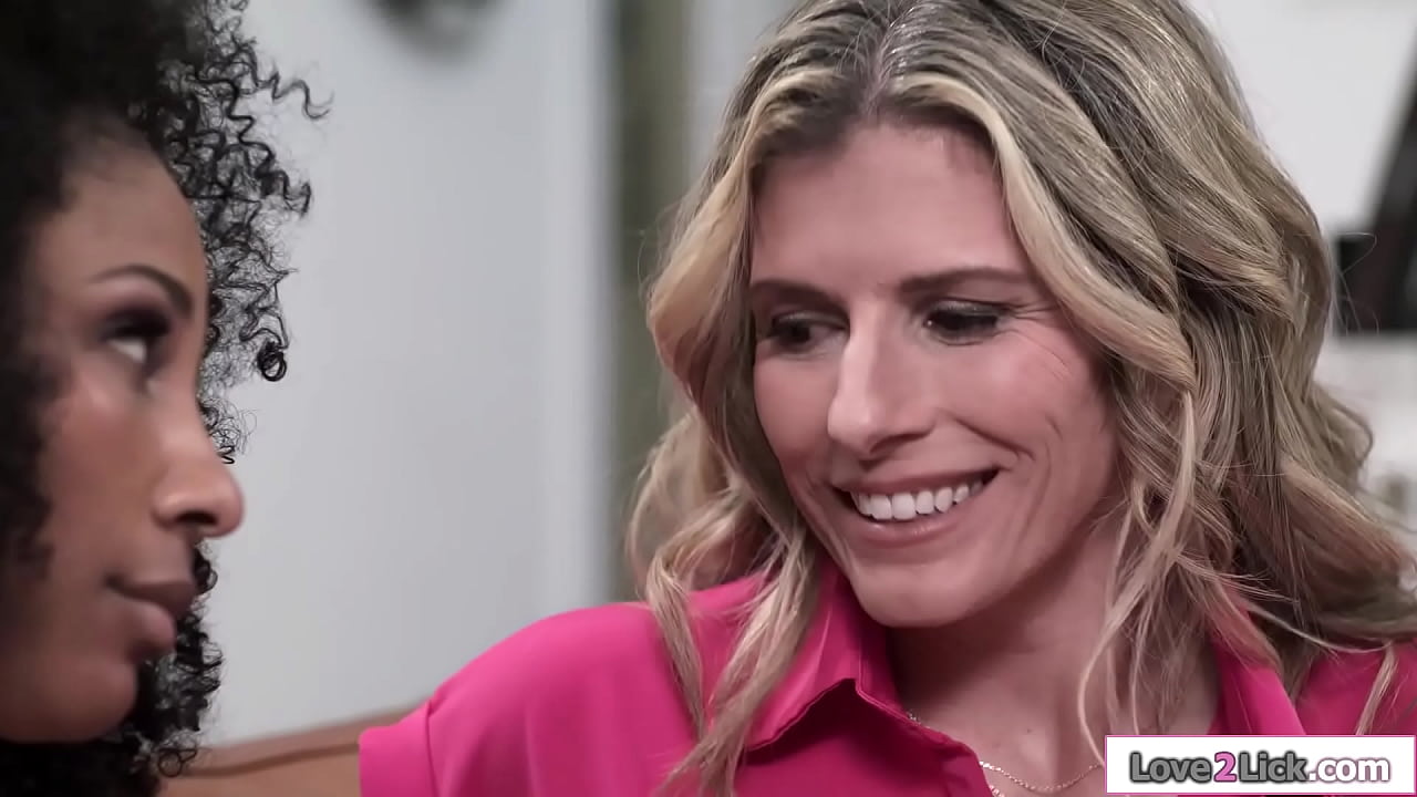 Busty milf stepmom Cory Chase helps her small tits ebony stepdaughter Olivia Jay get her lesbian certificate by letting her lick her shaved pussy