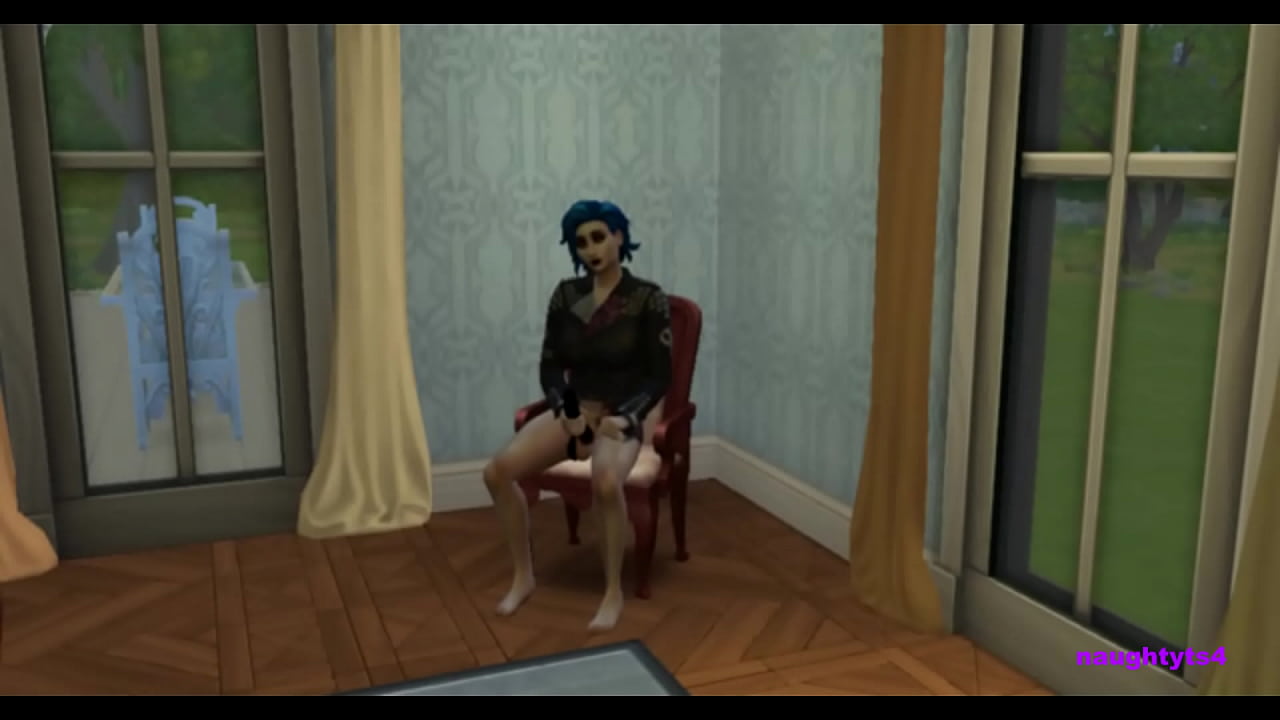 Futa Masturbates Alone In Chair