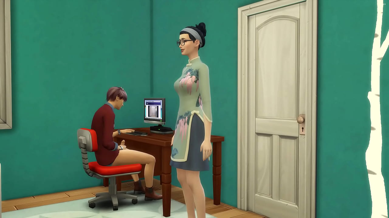 stepMother takes her 's step-son virginity after catching him massaging