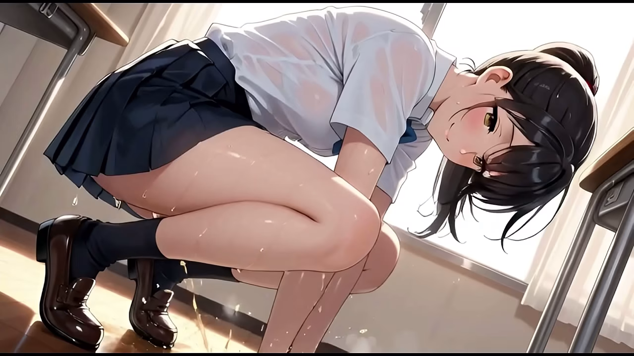 AI変態アニメ　着たままおしっこ