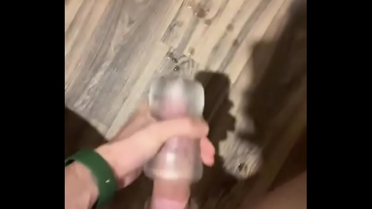 BIG Cumshot. HOT Twink Fucking a Flashlight
