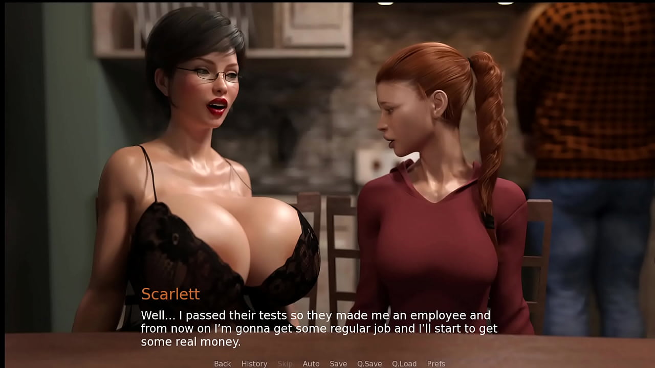 MILF mom gives blowjob on table to her step daughter