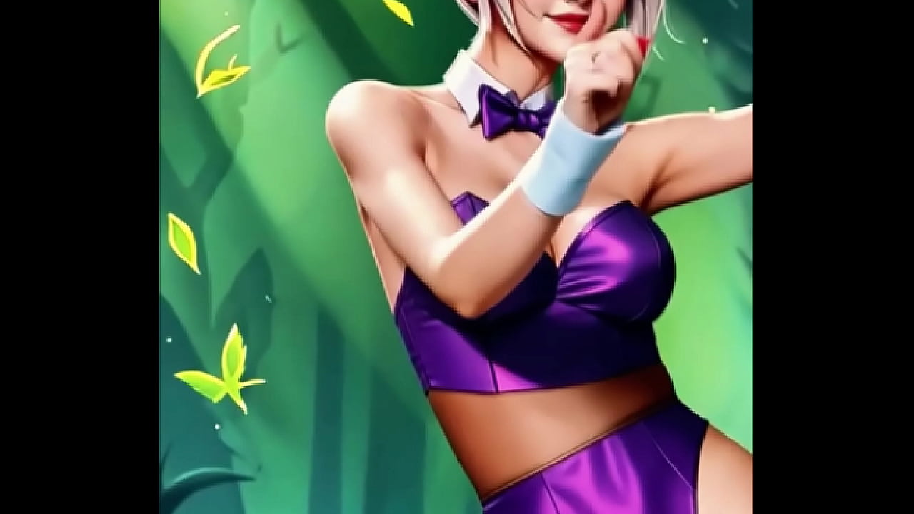 Riven trades her broken blade for a daring bunny outfit, purple silk glowing under the forest light. The Exile has never looked so dangerous