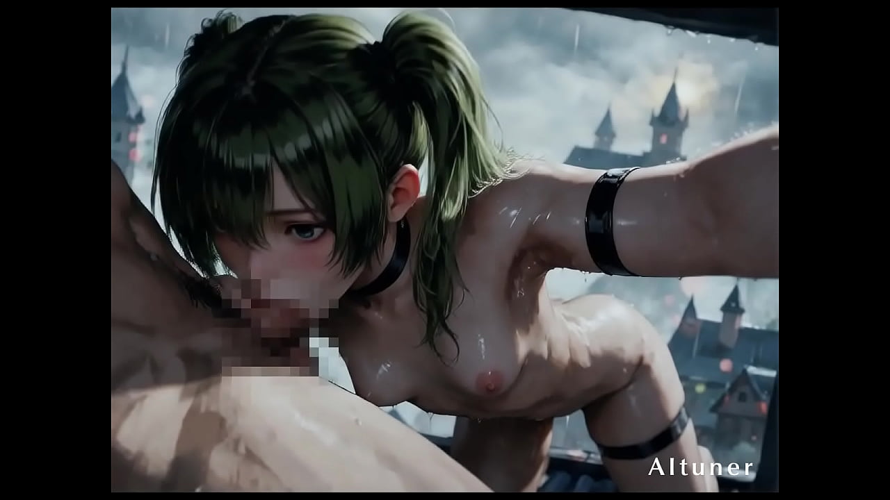 Black leather, green hair, and the kind of night where shadows fall in love.