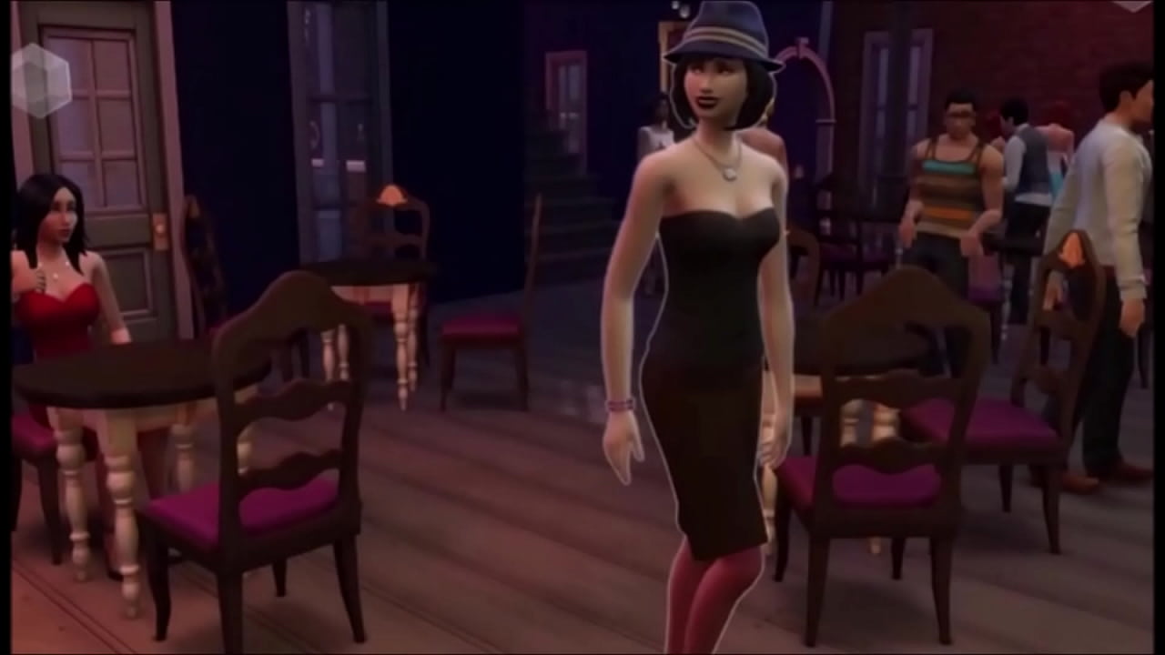 Gothic teen female gets her pussy licked in a public bar!