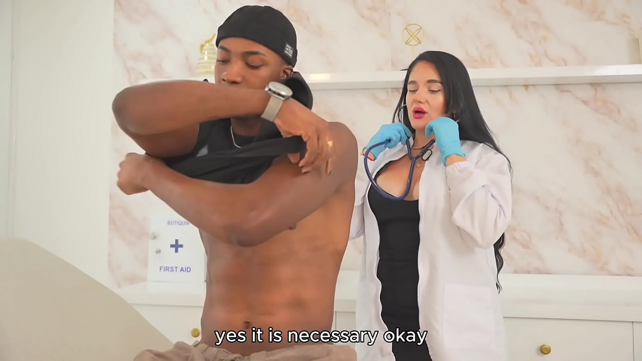 INTERRACIAL- I find the cure for my patient's pain in his testicles by sucking his huge cock!